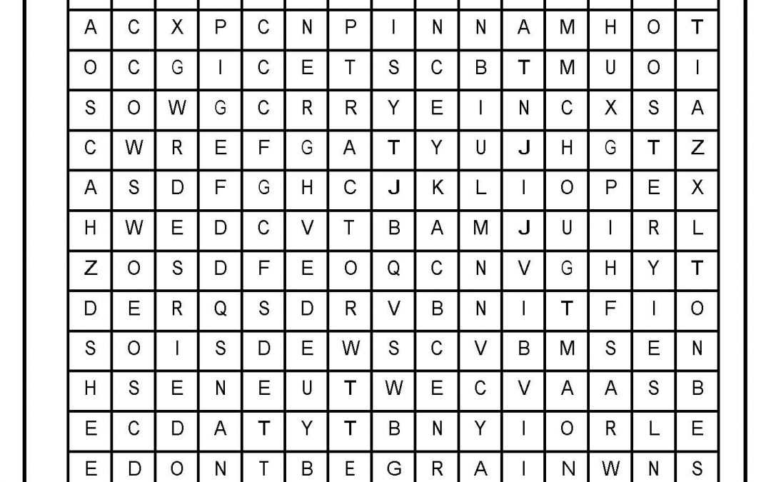 To Stay Safe, Play Safe – Word Search