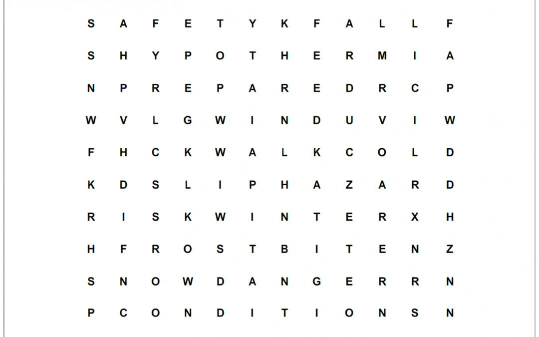 Winter Safety – Word Search