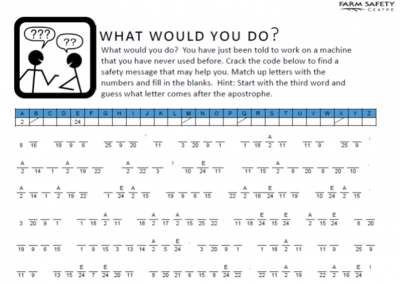 Farm Safety – Cryptogram Puzzle