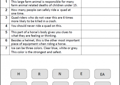 Farm Safety – Matching Words and Clues