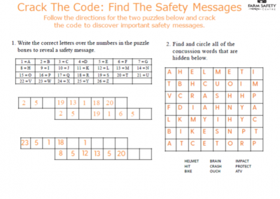 Find the Safety Messages – Coded Word Searches