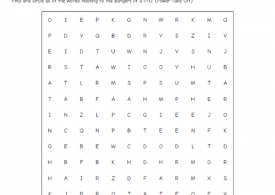 PTO Safety – Word Search