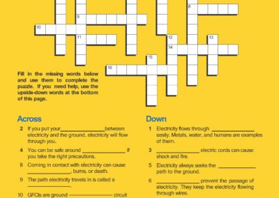 EQUS Stay Safe Around Electricity Crossword